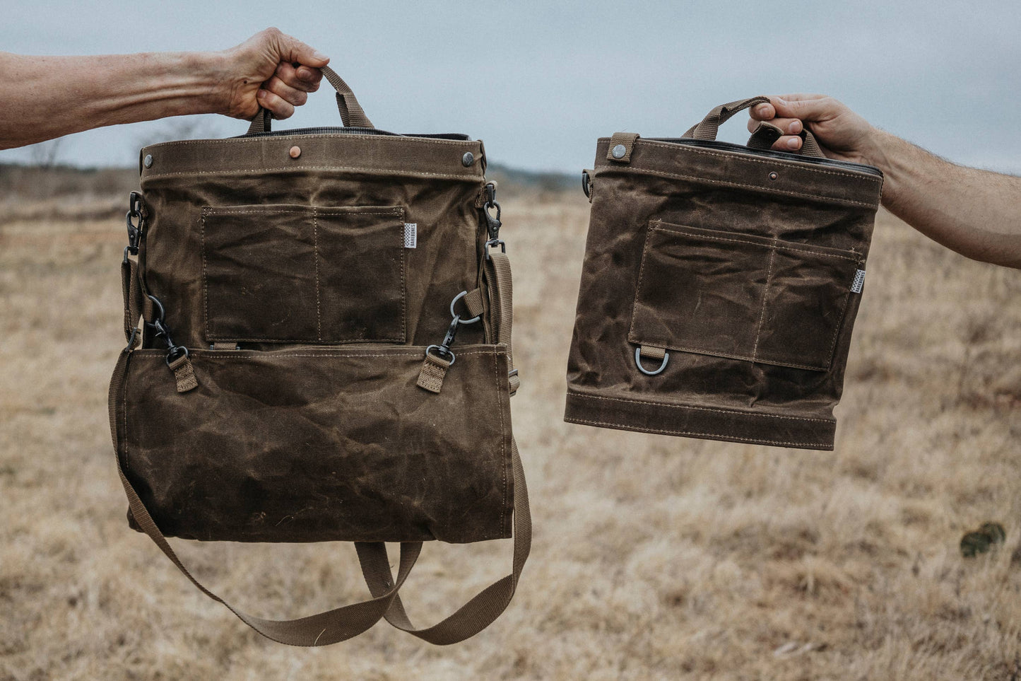 Harvesting & Gathering Bag- Waxed Canvas: Dark Khaki